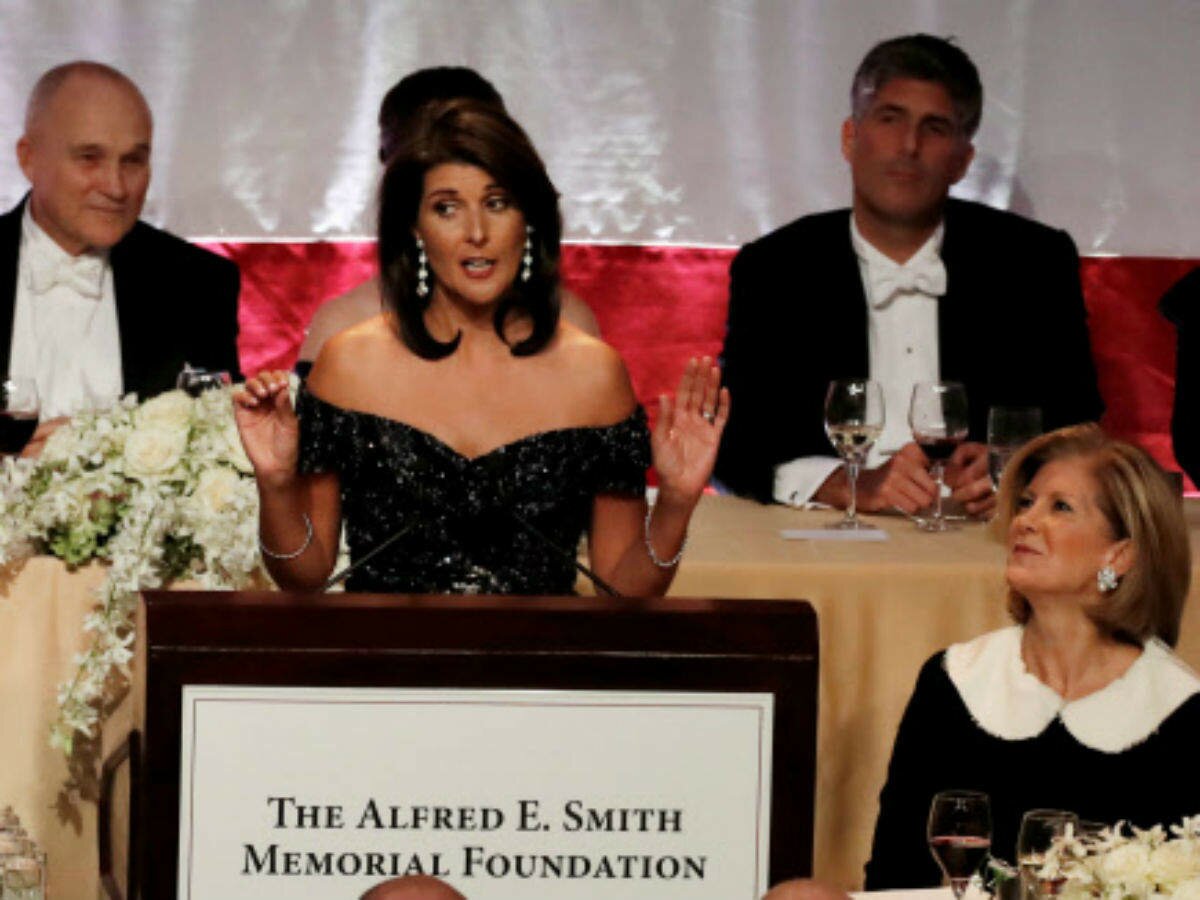 Nikki Haley gives pleasure to Donald Trump and herself to a charity meal